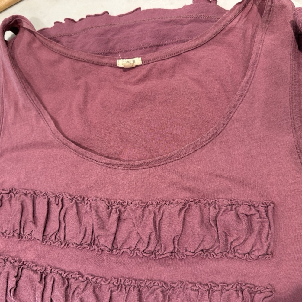 J Crew Women's Multi Ruffled Dark Pink/Rose Tank Top Size Large Boho